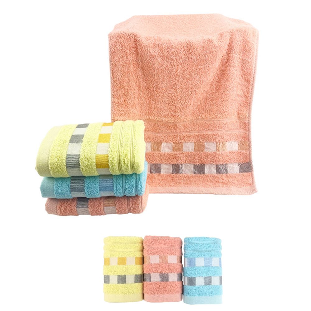 Gift Cotton Hand Towel With Plaid Pattern Border 2
