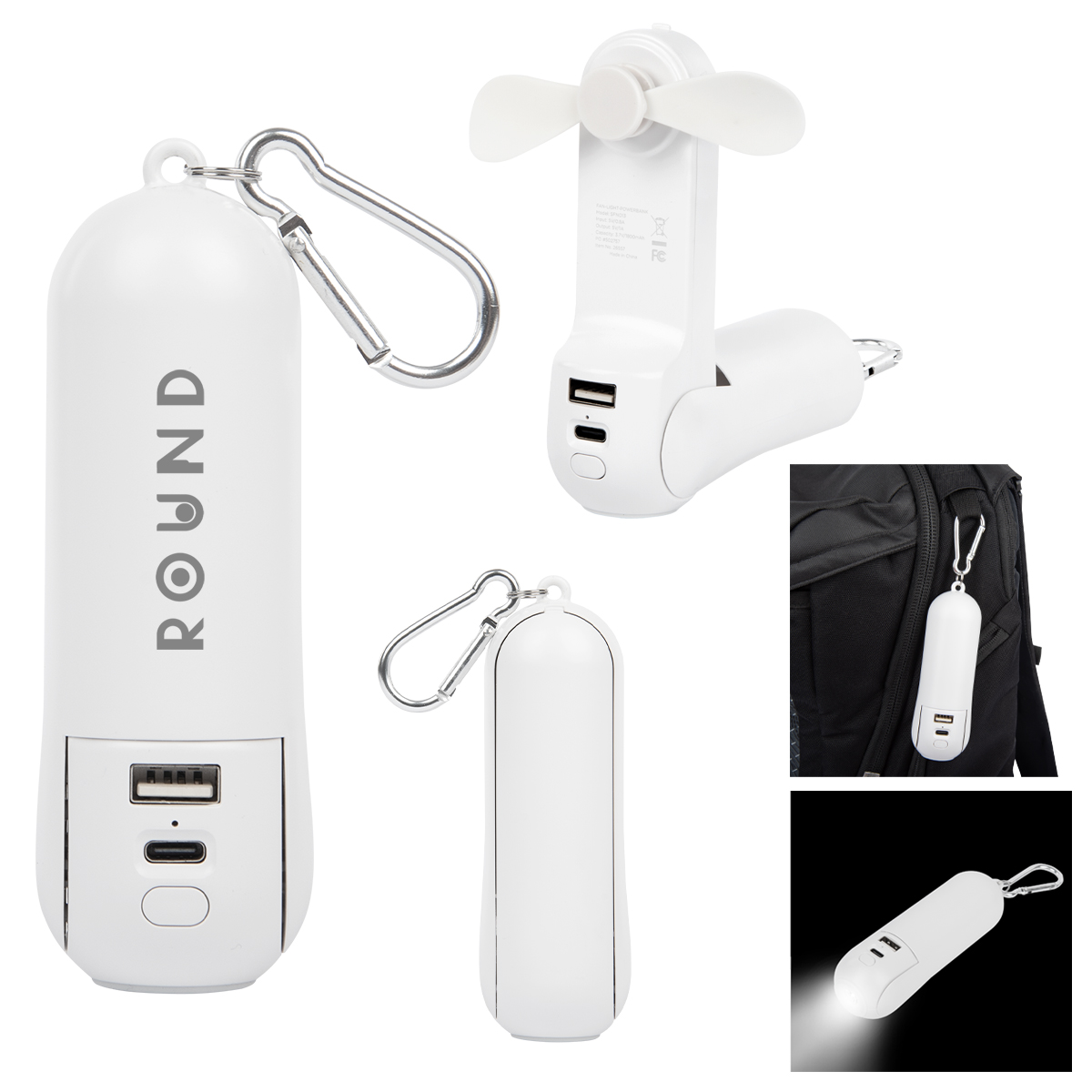 Rechargeable Power Bank With Fan & Flashlight 3