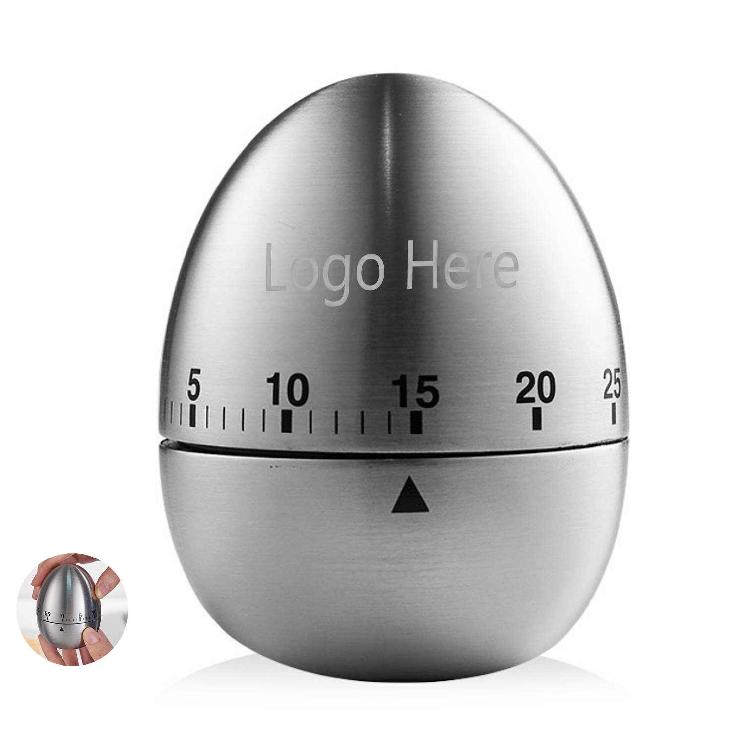 Stainless steel egg shaped kitchen timer 2