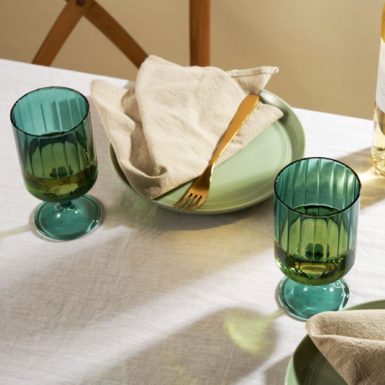 Twine Living® Malachite Stemmed Optic Tumbler, set of 2 2