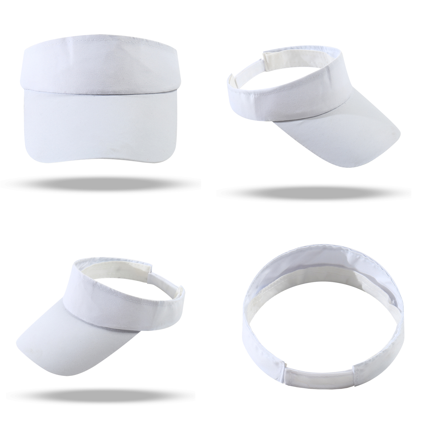 Stock Solid Color Poly Peach Skin Visor w/Velcro Back Fastener 2