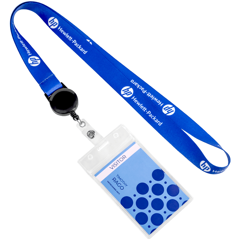 ID Badge Reel Full Color Lanyards With Badge Holder 10