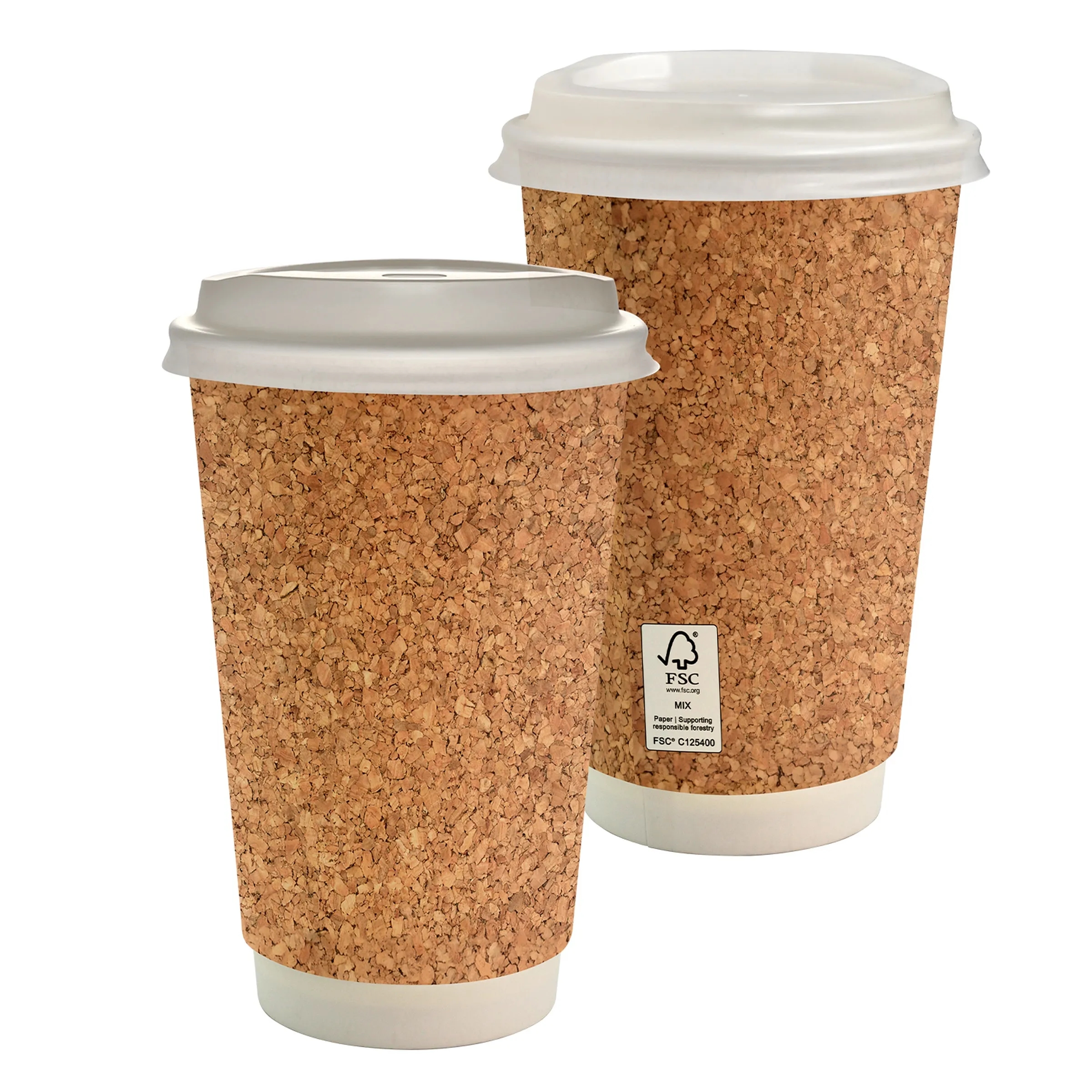 16 oz. Full Color Cork Pattern Paper Cup With Lid 2