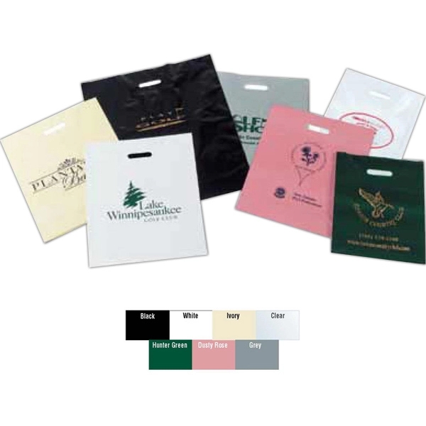 Patch Handle Plastic Bag - Hot Stamped