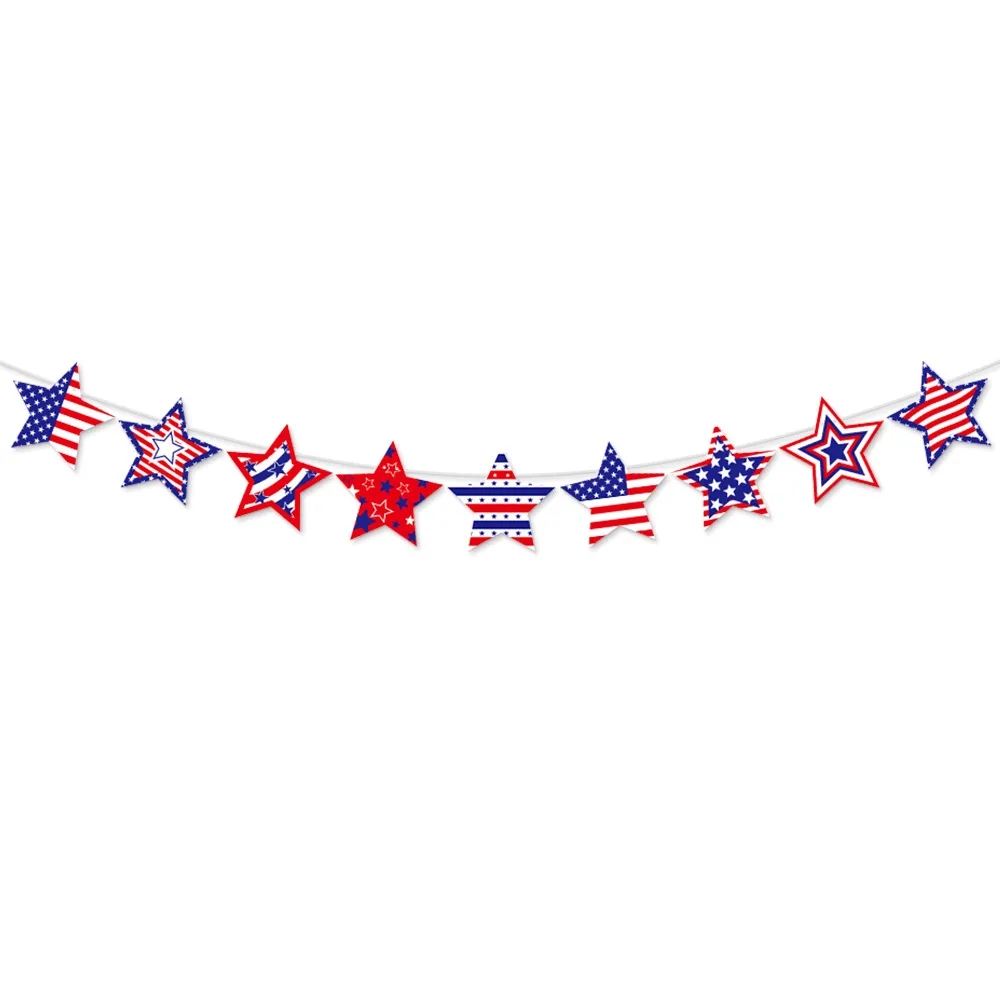 Independence Day Party Decorations Pull Flag Banners