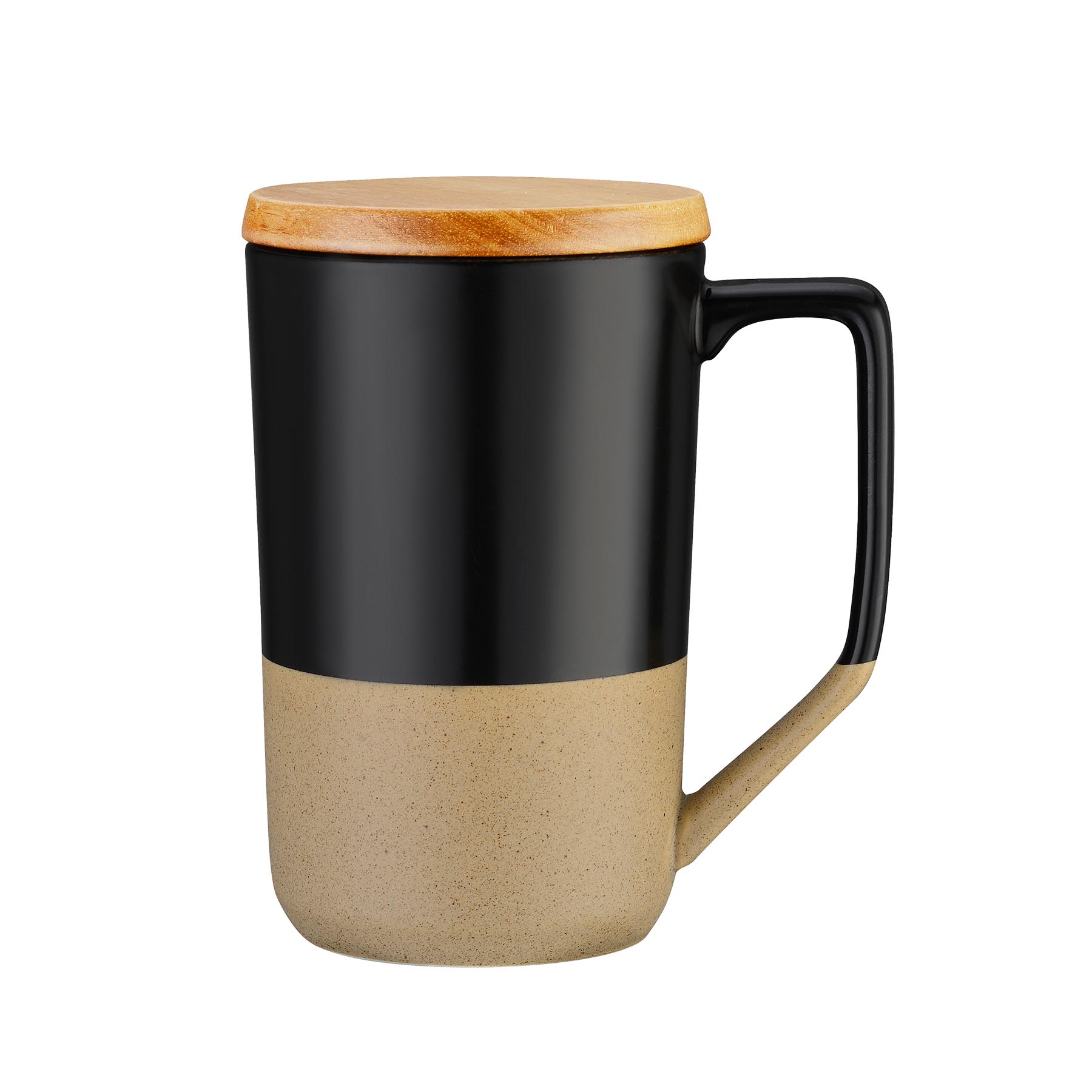 Boxed 15 oz. Two-tone Wooden Lid Ceramic Mug and 3" Ornament Gift Set 11