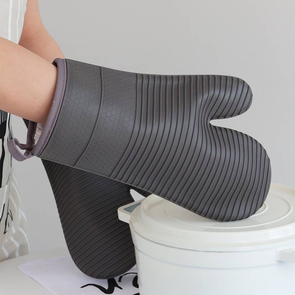 Kitchen Oven Ribbed Soft Silicone Mitt 5
