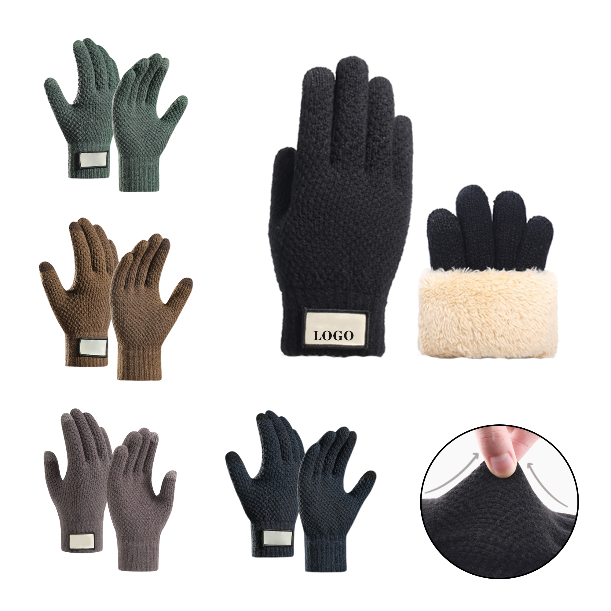 Plush Knitted Warm Gloves 5