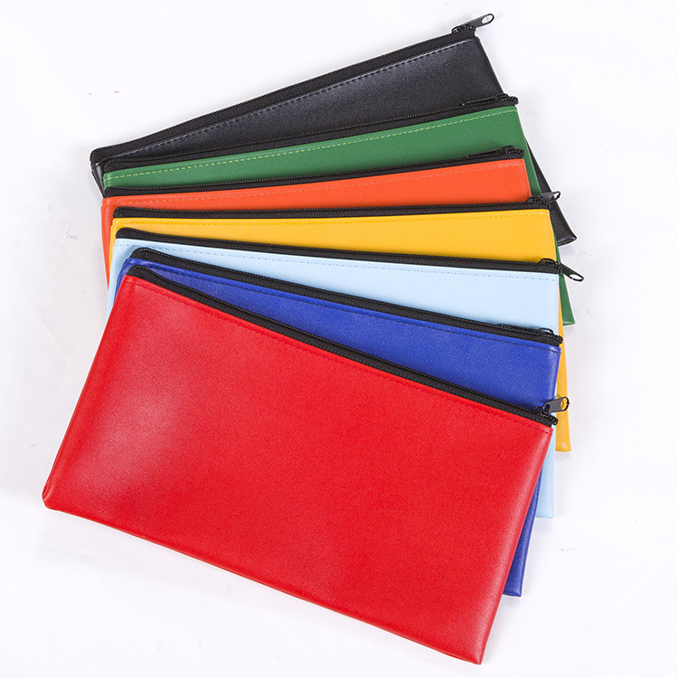 Leather Security Zippered Bank Bag 2
