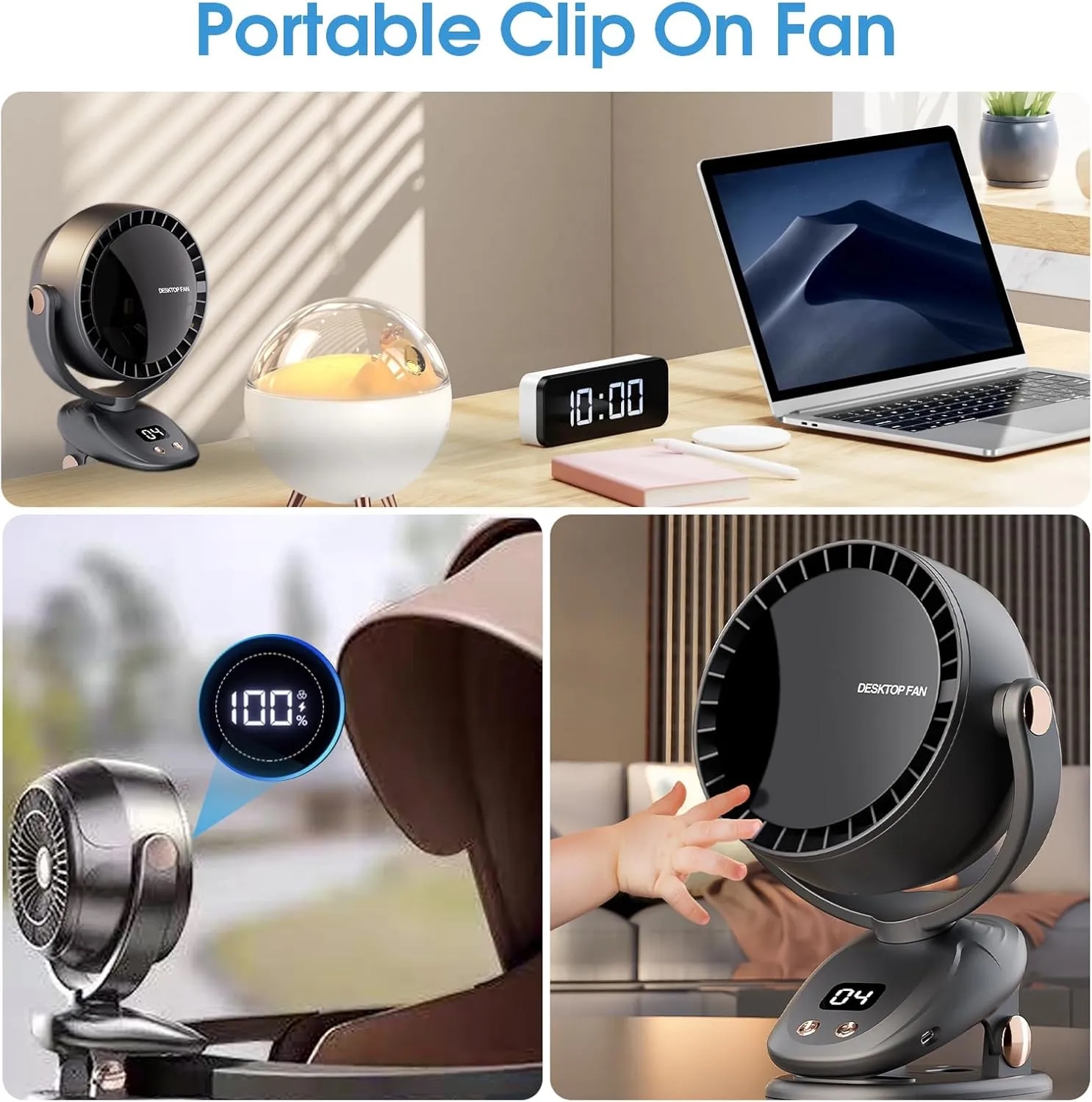 Rechargeable Clip on Fan 4