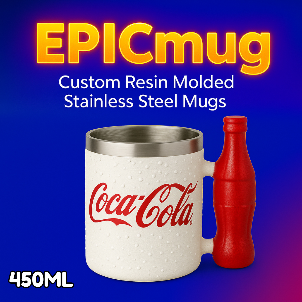 EpicMug Customizable Resin Molded Exterior Mug - Stainless Steel 450ML 15