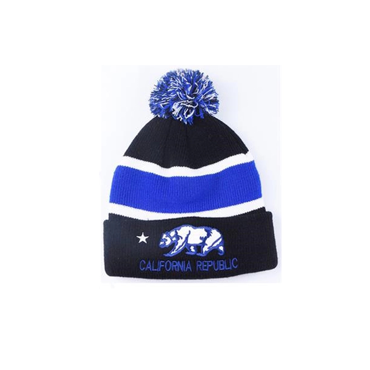 Knitted Beanie Hat With ball 2