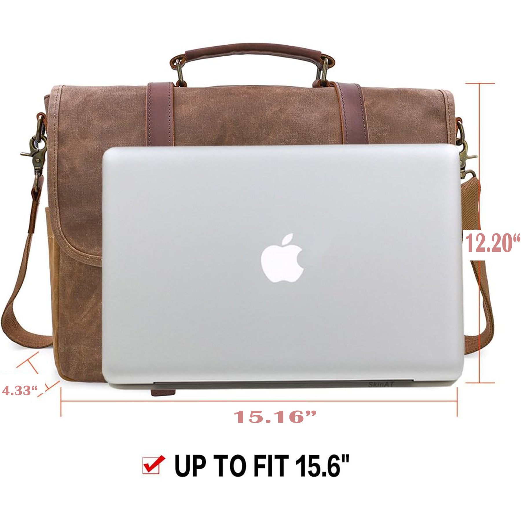Vintage 15.6" Men's Leather Laptop Messenger Bag 5