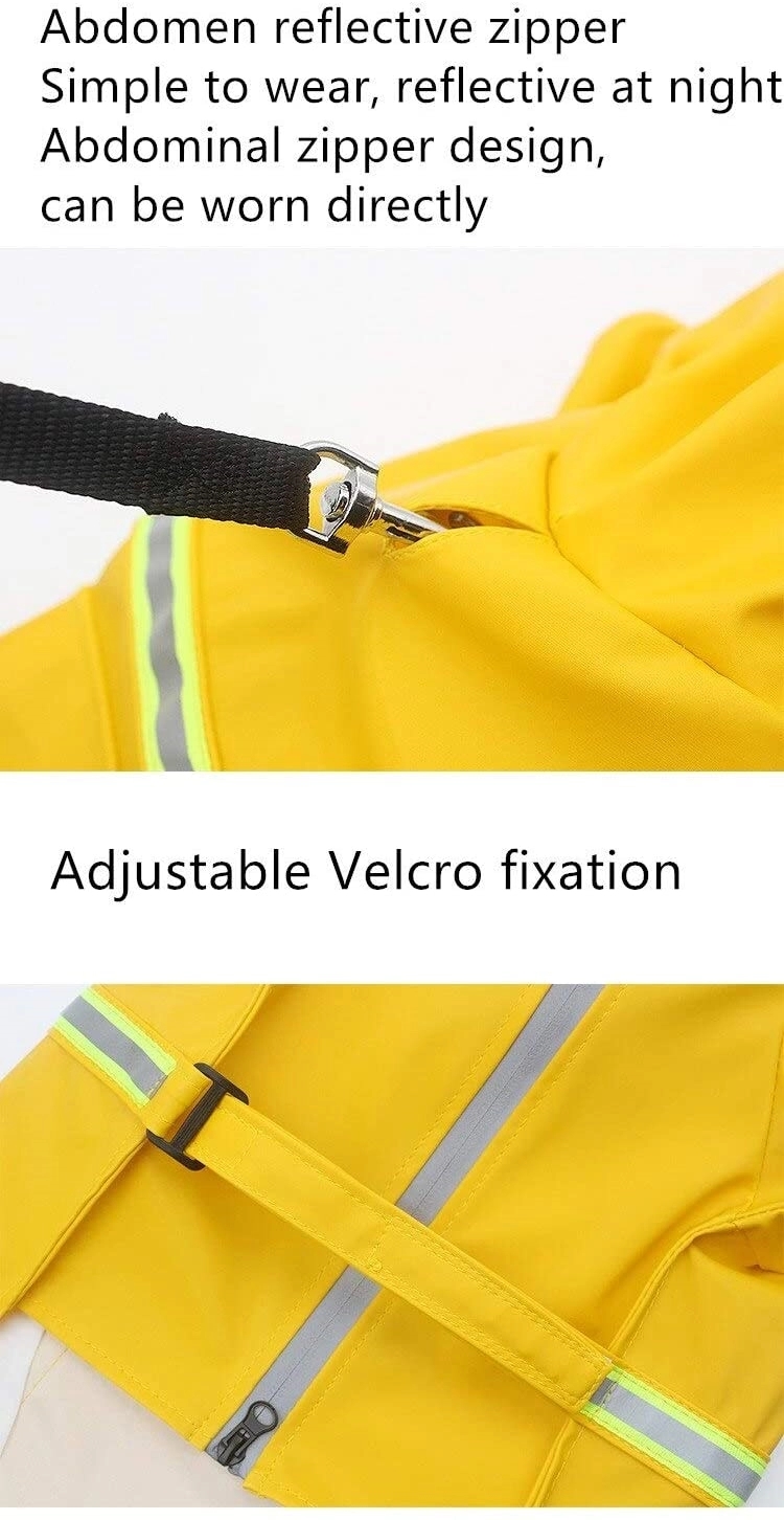 Raincoats for Large Dogs with Reflective Strip Rain 7