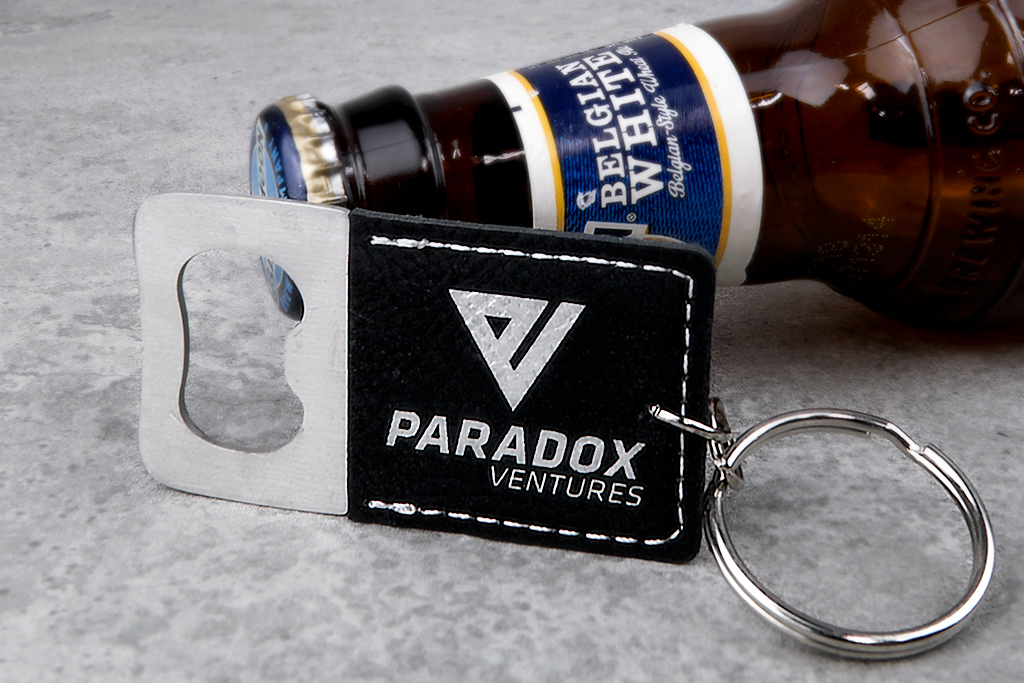 Leatherette Bottle Opener Keychain 2