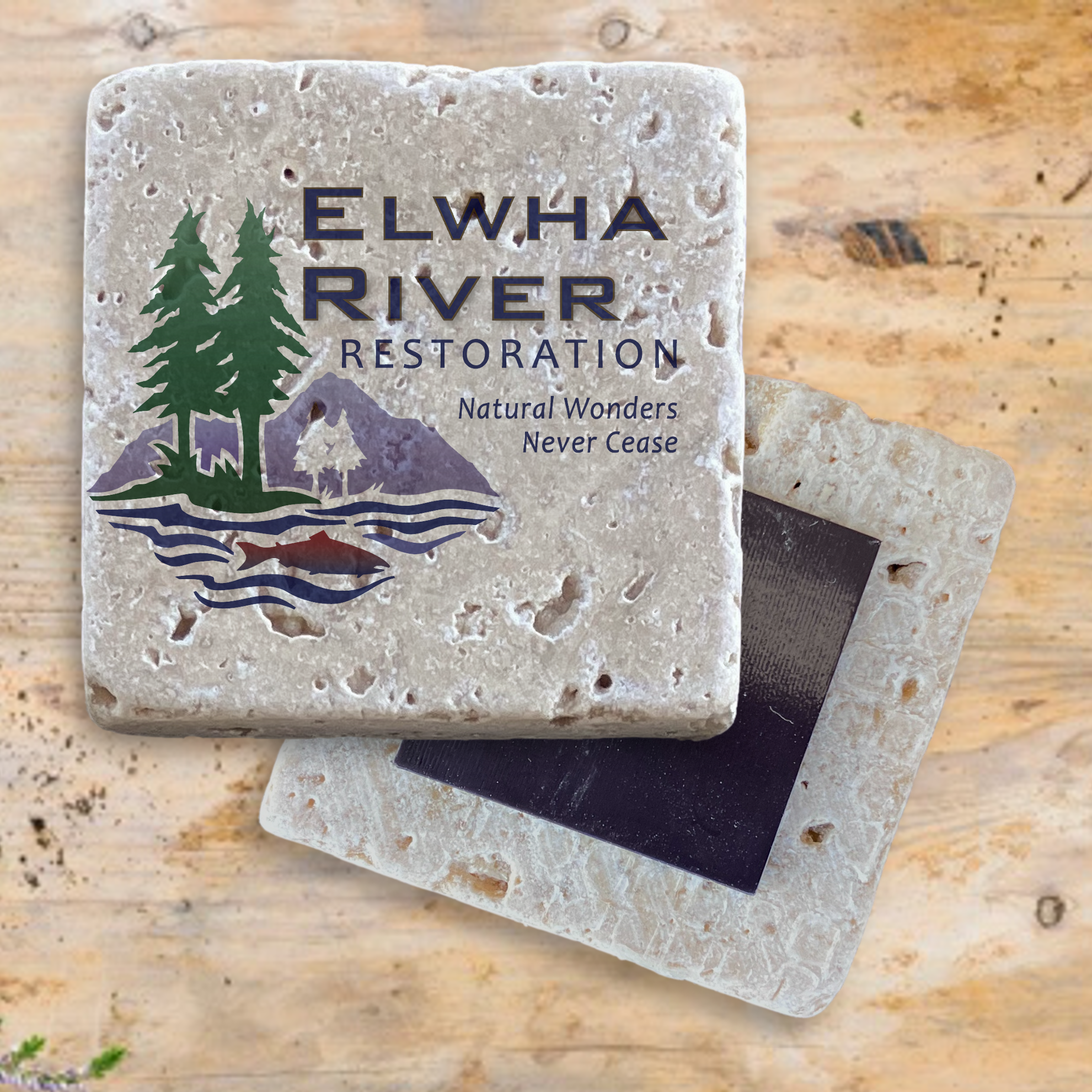 Natural Travertine Stone Magnet 2