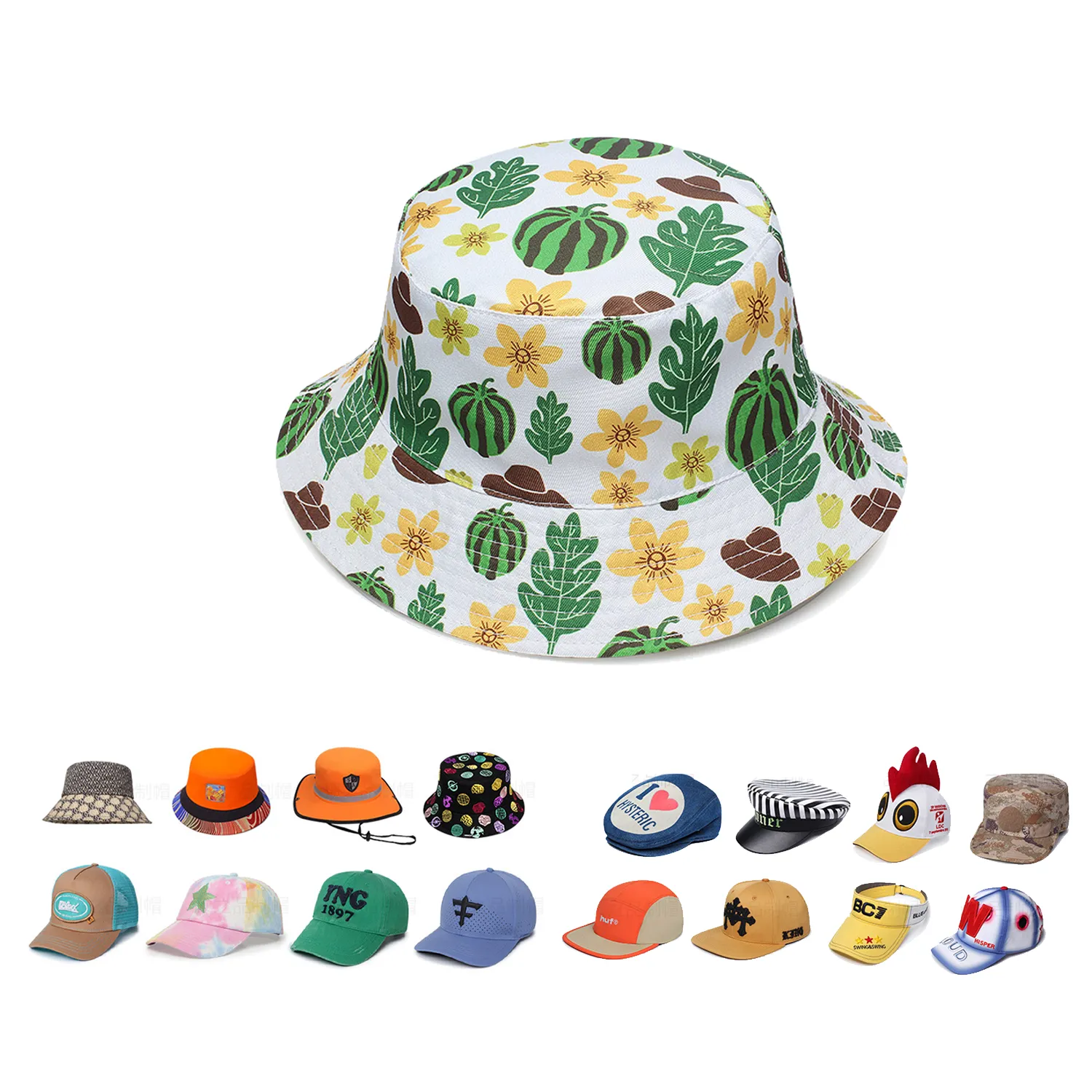 Various styles of hats customized 1