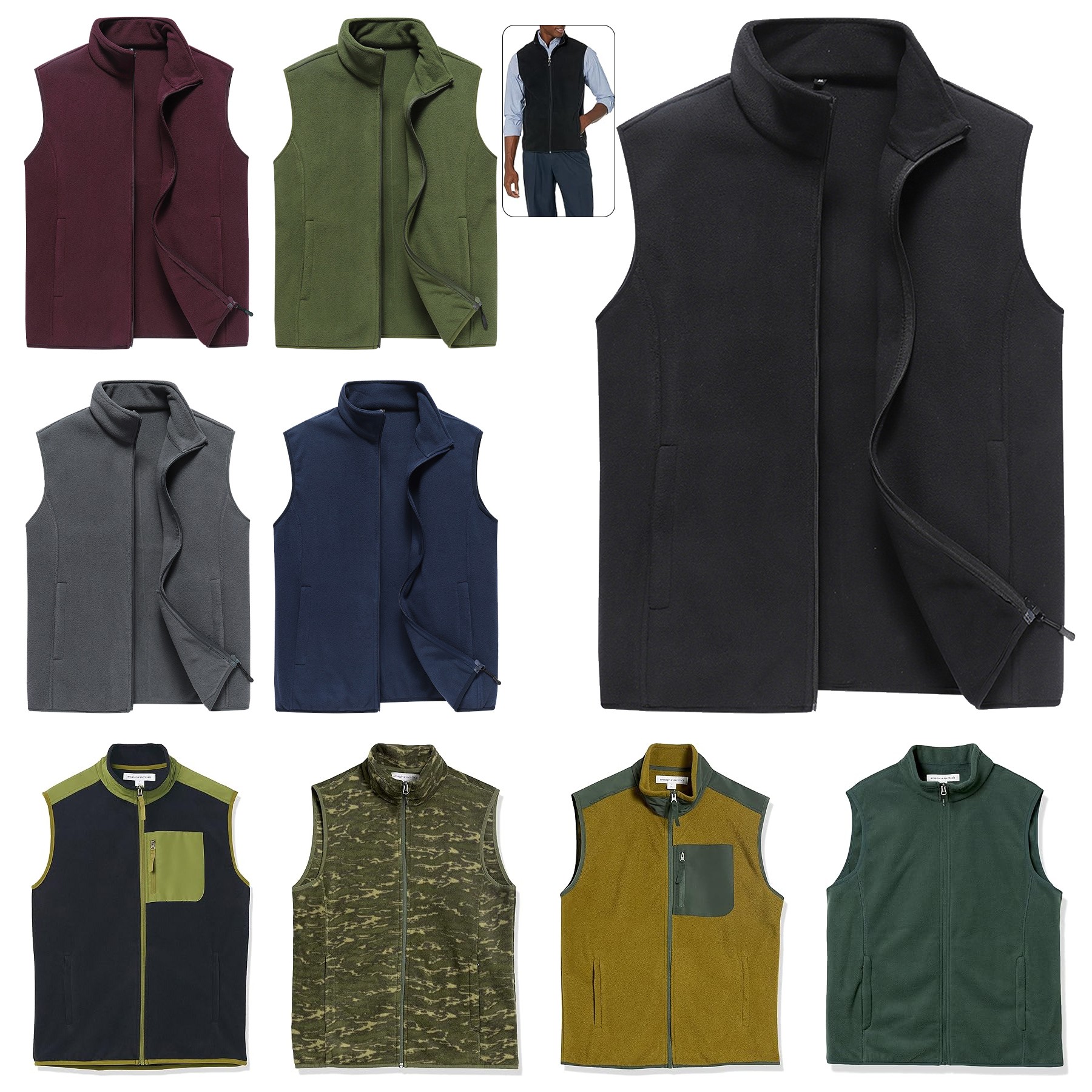 Men's Full-Zip Polar Fleece Vest