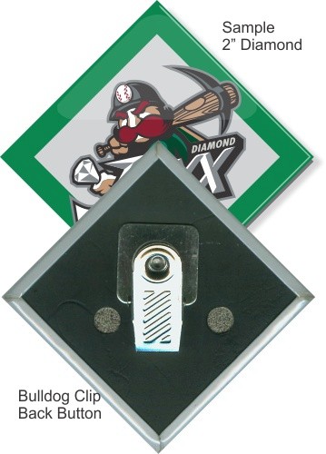 Bulldog Clip 2 Inch Diamond Button 2