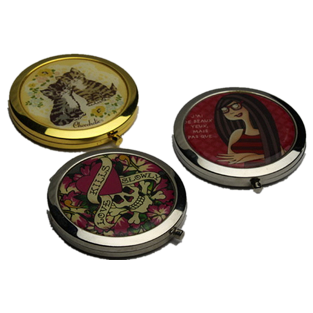 Double Sided Circle Compact Mirror 3