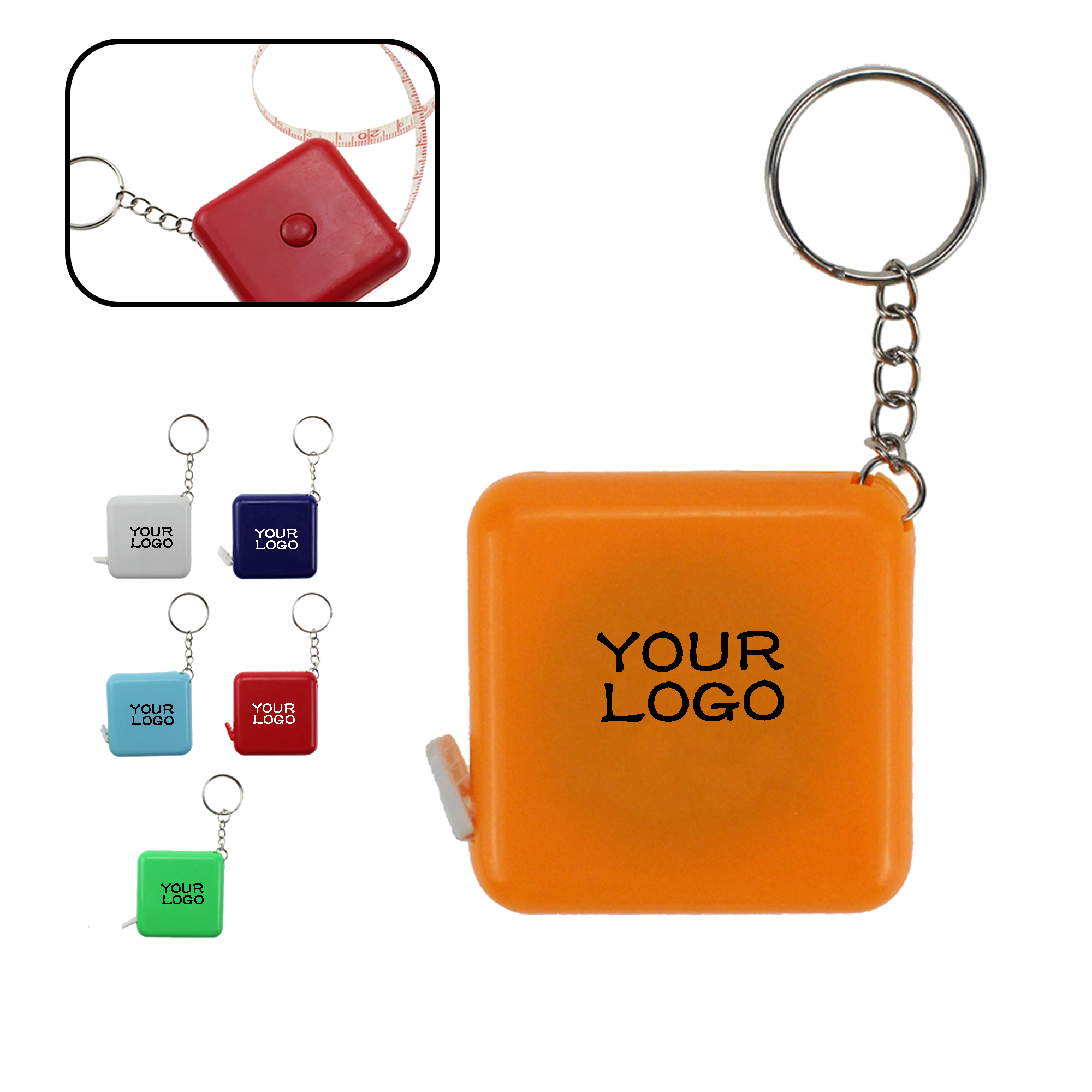 MOQ 20 PCS Mini Measuring Tape Keychain With Hook 2