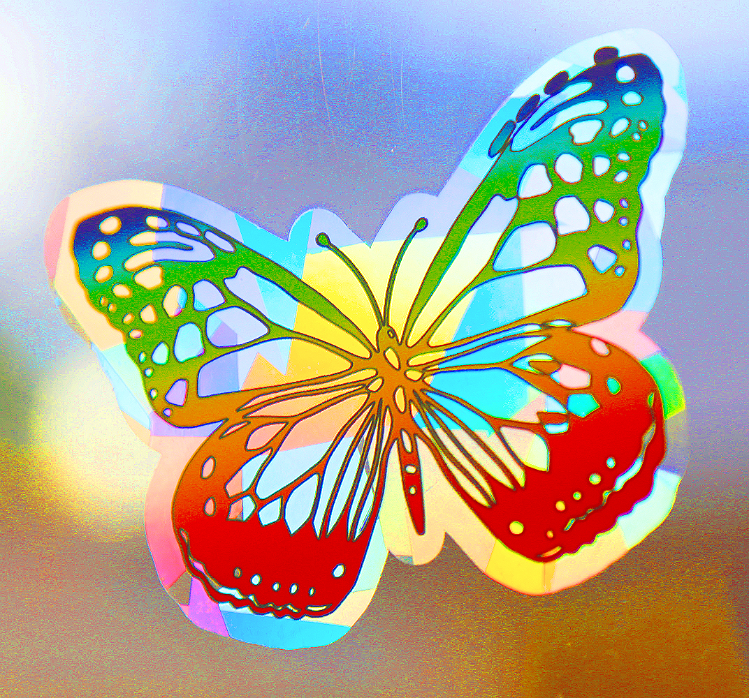 Window Decals - Butterfly Sun Catchers - Holographic Rainbow Window Stickers 2