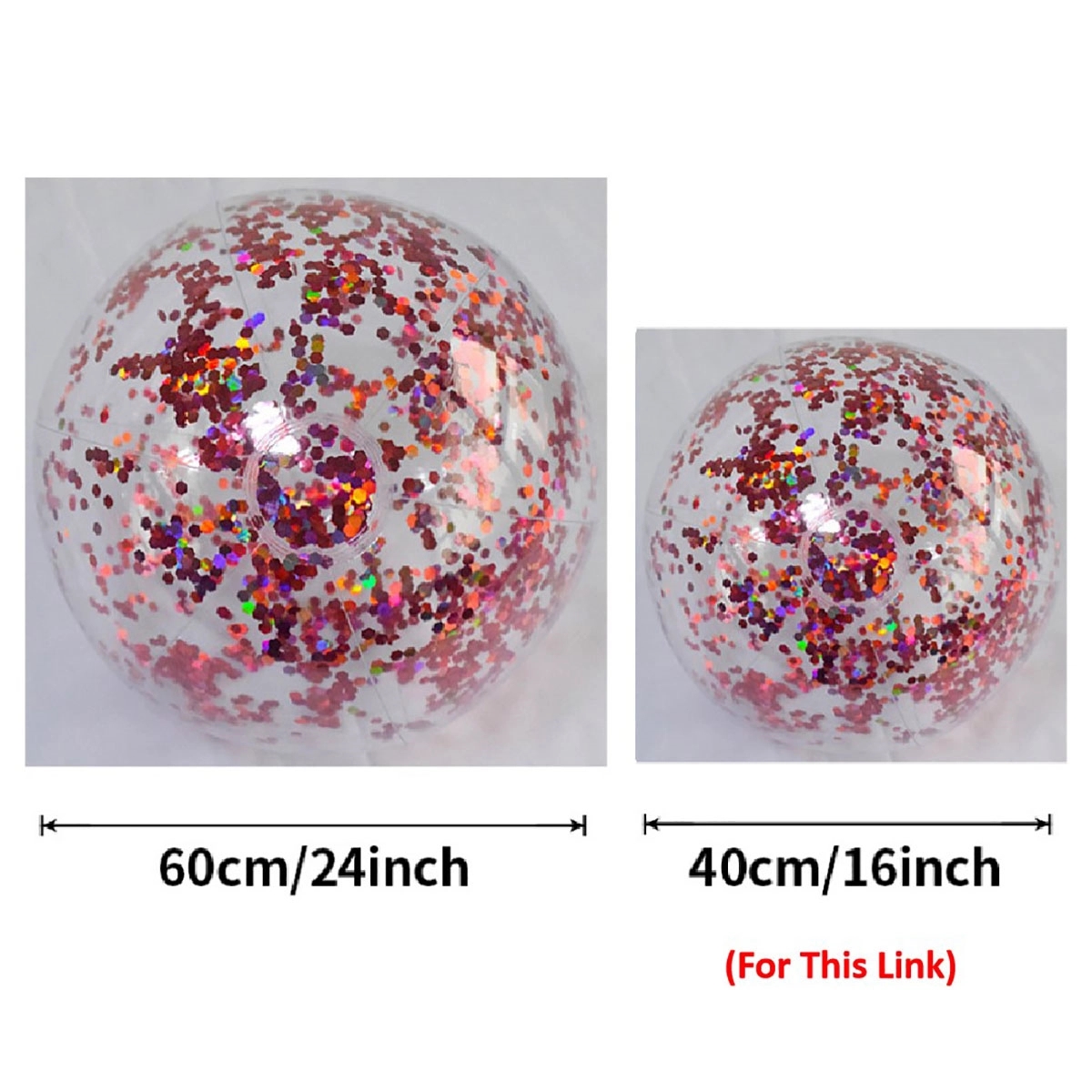 16 Inch Inflatable Glitter Beach Ball 4