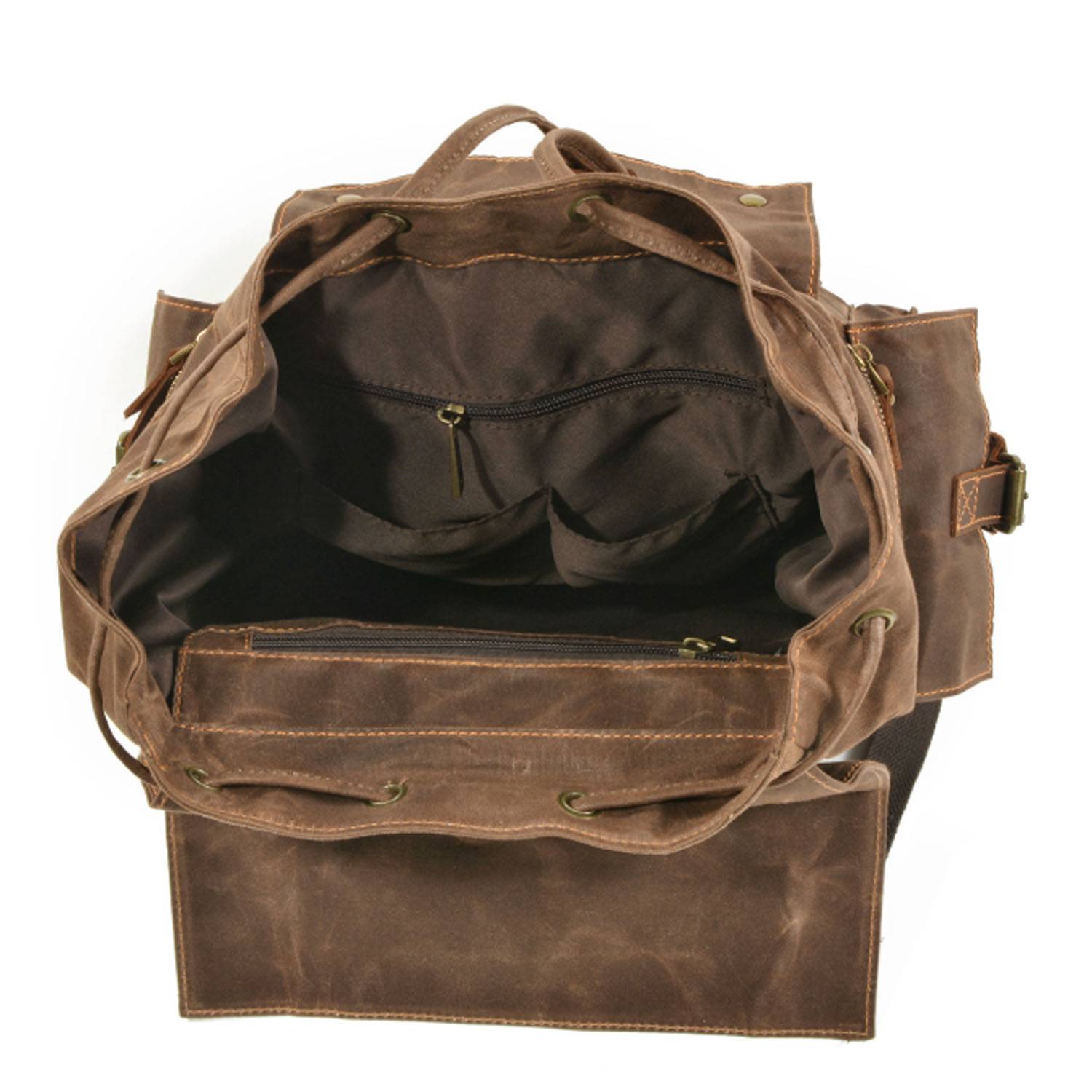 Water-repellent Oil Wax Canvas Packback 2