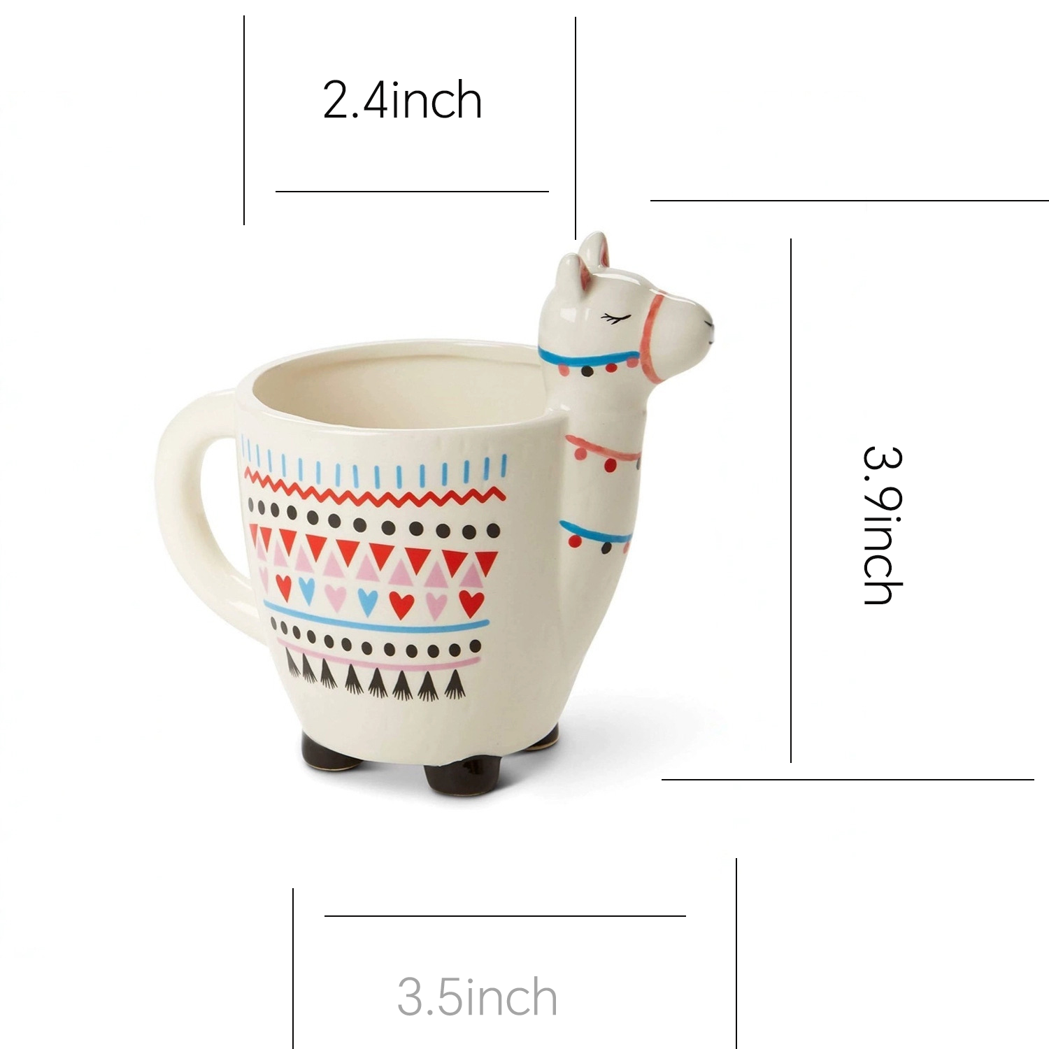 10oz Handmade Llama Ceramic Mug w/ Handle 3