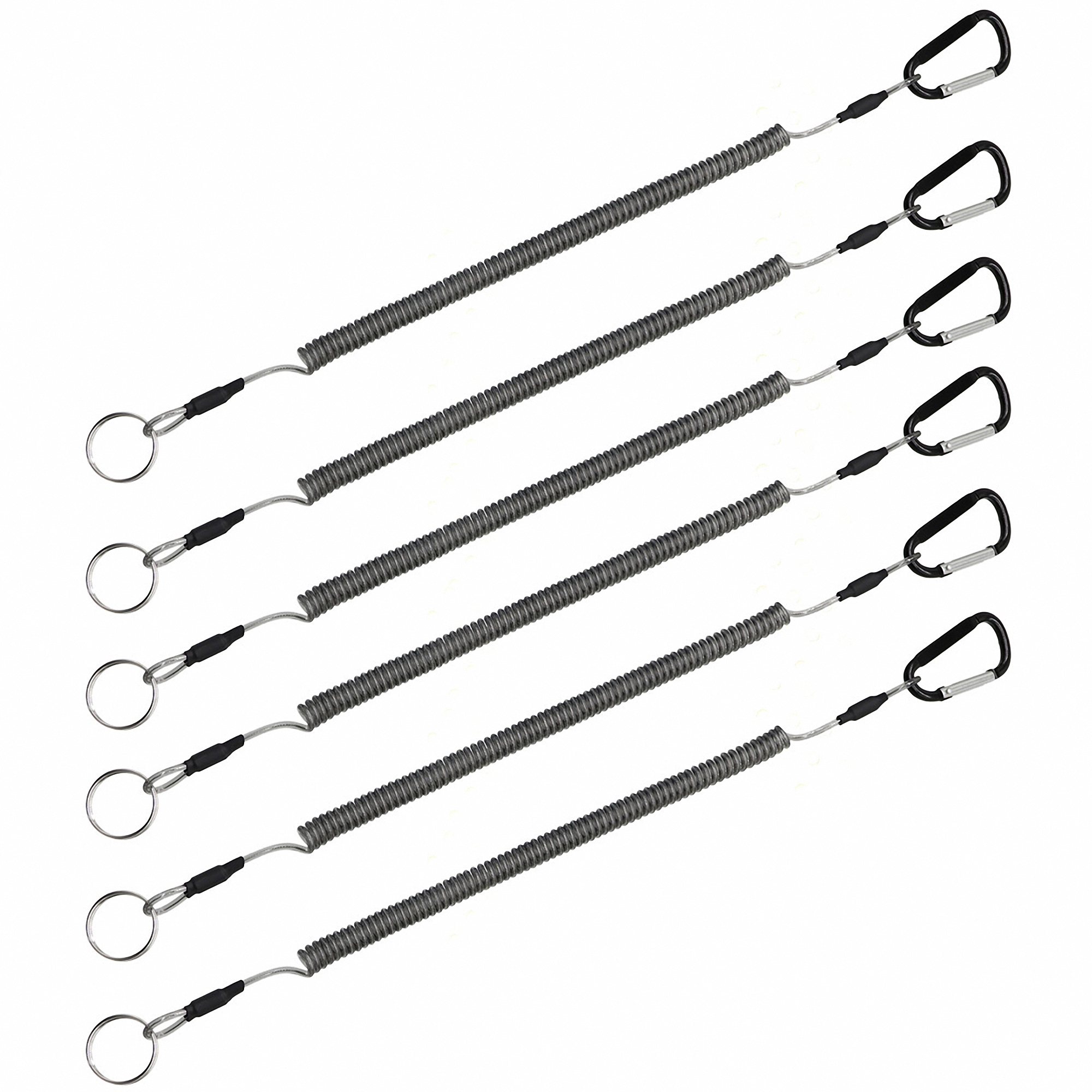 Bungee Spring Keychain with Carabiner Clip 2