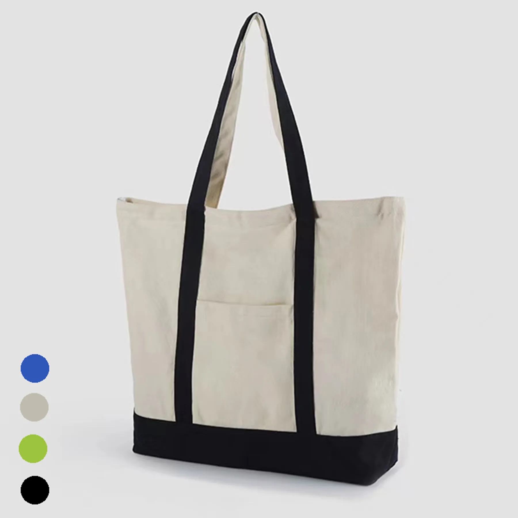 Stylish Canvas Tote Bag With External Pocket 1