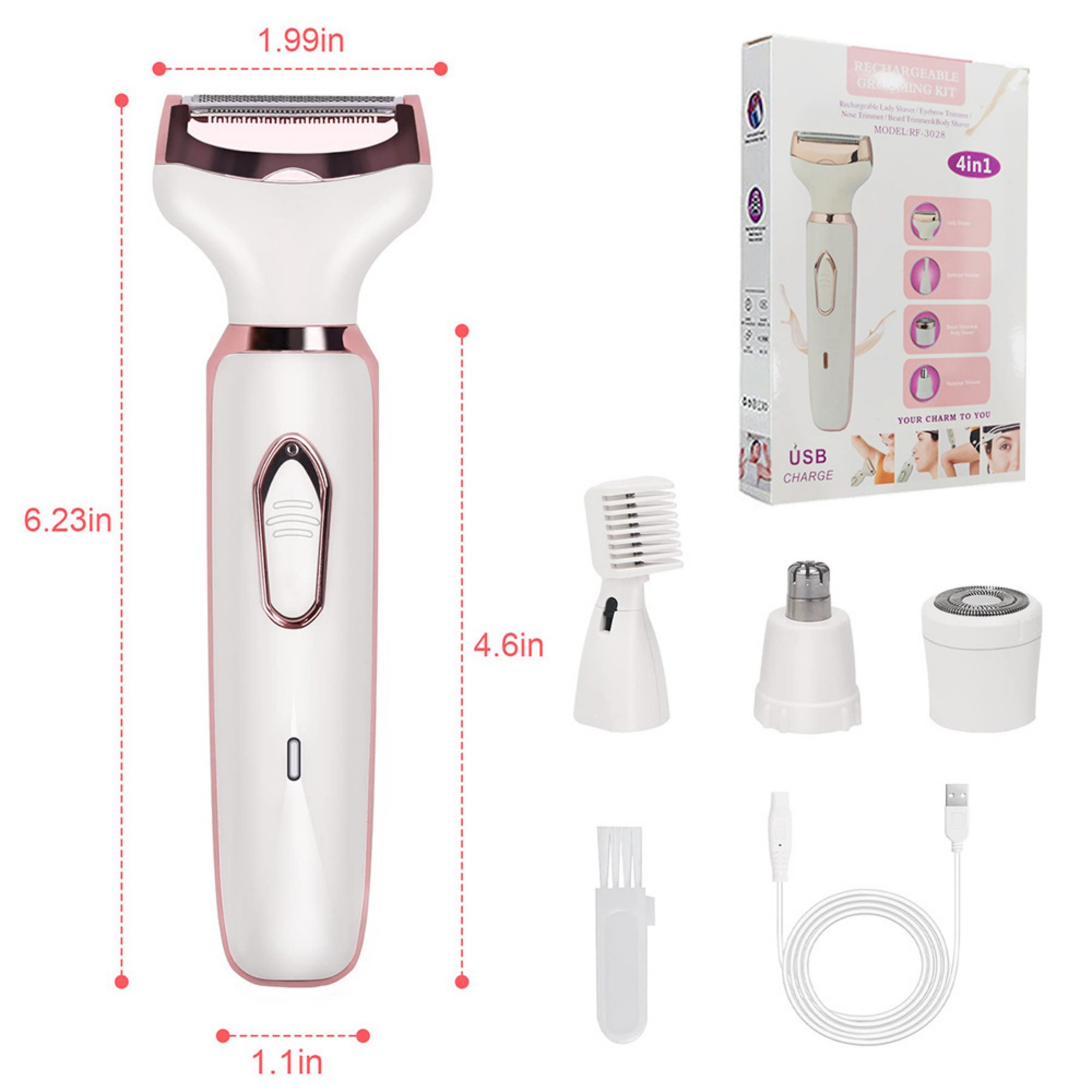 4-in-1 Lady Shaver Kit 8