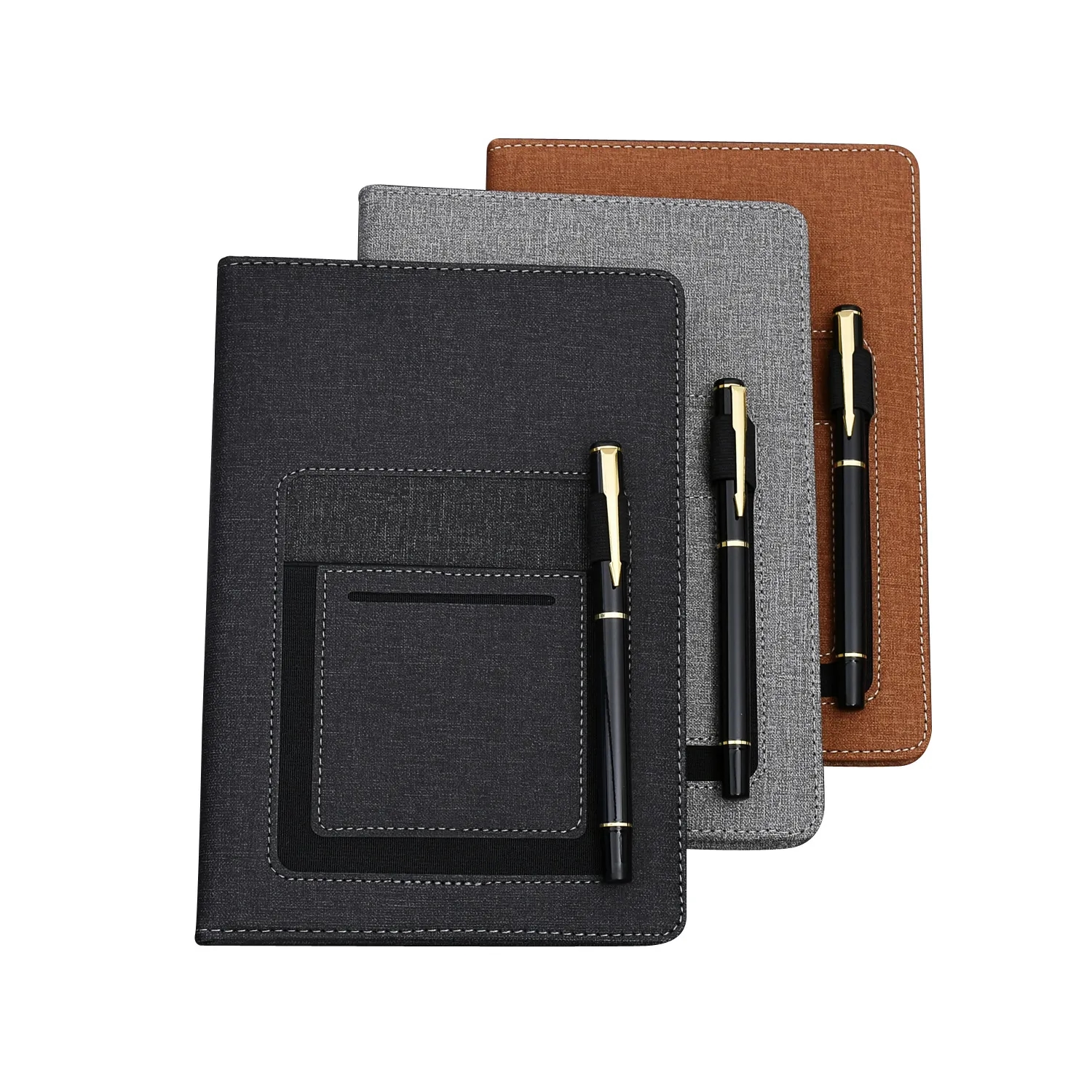 Canvas Journals with Leatherette Phone Pouch 2