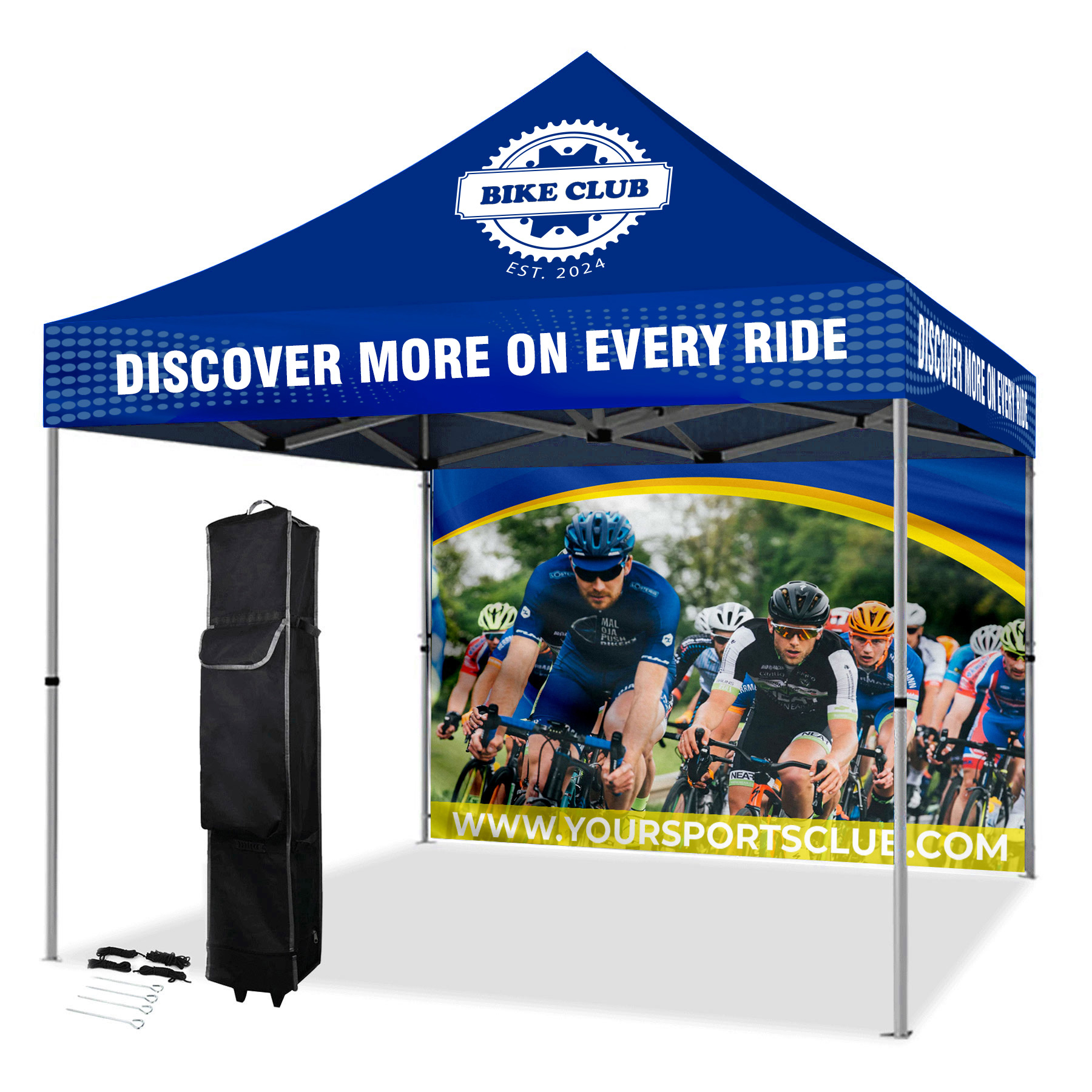 10' X 10' Heavy Duty Canopy Tent w/Back Full Wall (Dye Sublimation) 1