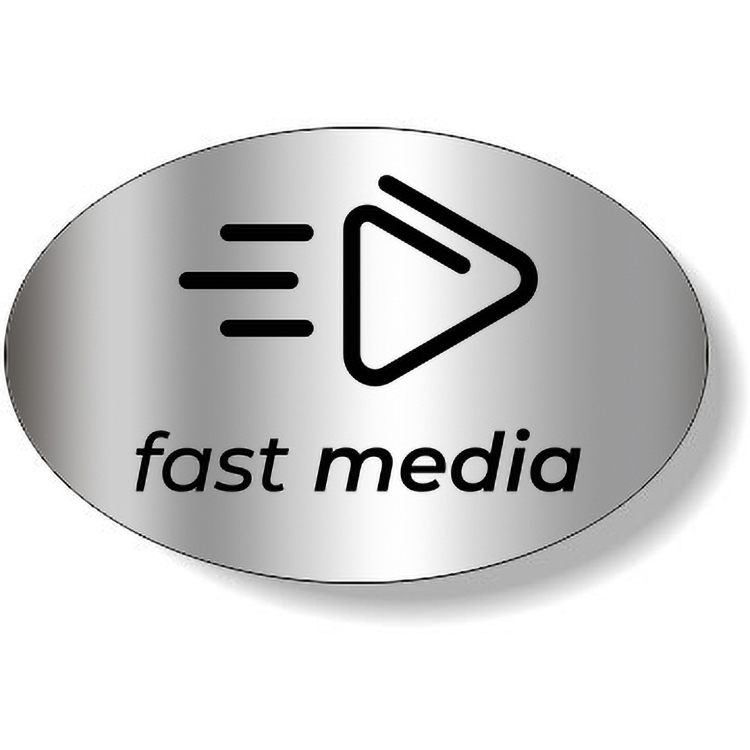 Bright Silver Foil Paper Roll Label Stock Oval (1.625"x2.5")