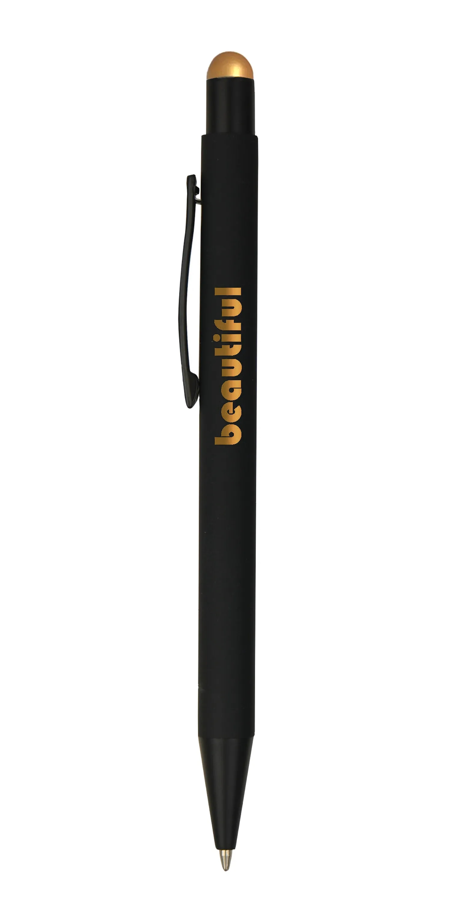 Color Chrome Engraved Soft Rubber Click Ballpoint Stylus Pen 5