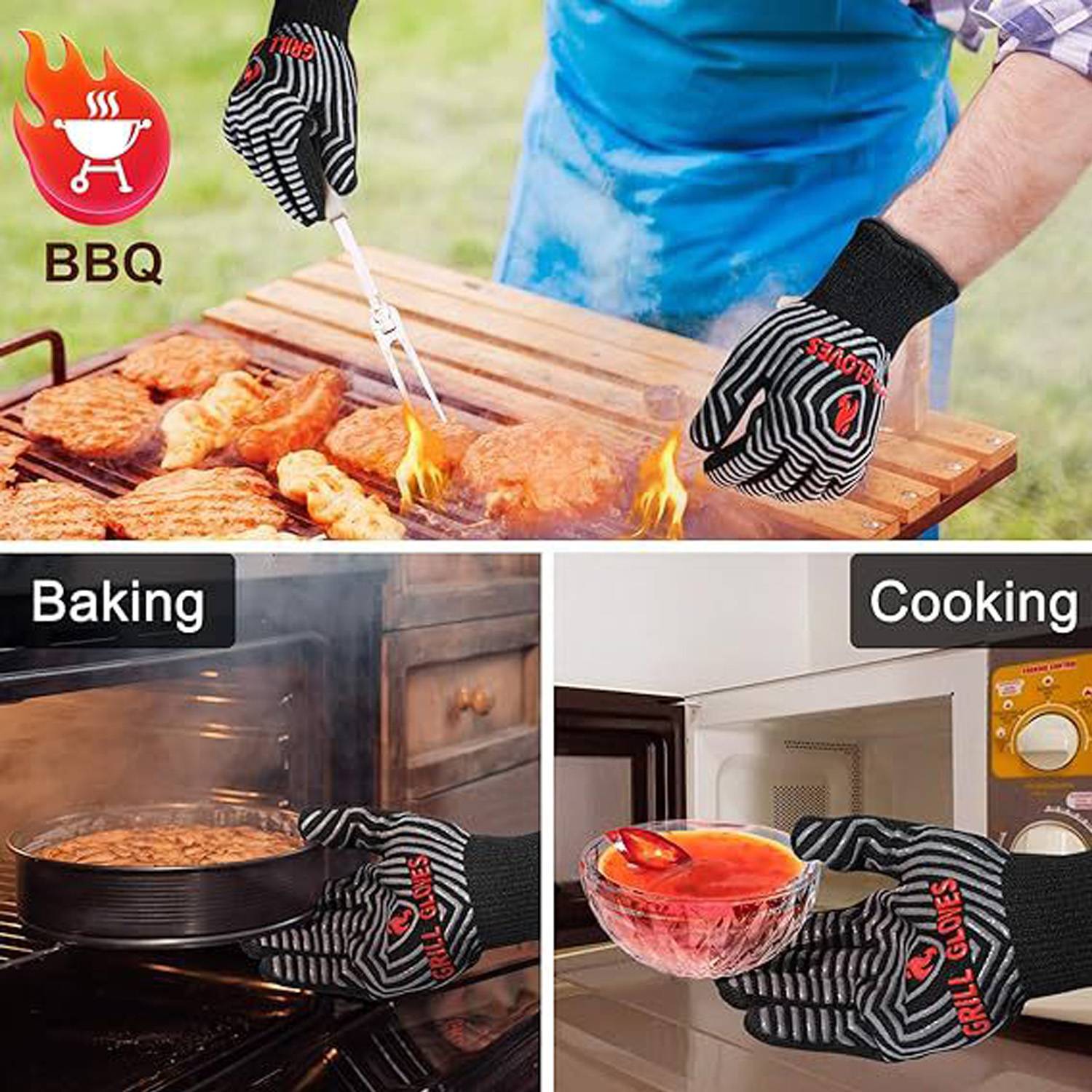 Eco Friendly Silicone Heat Resistant Cooking Gloves 4