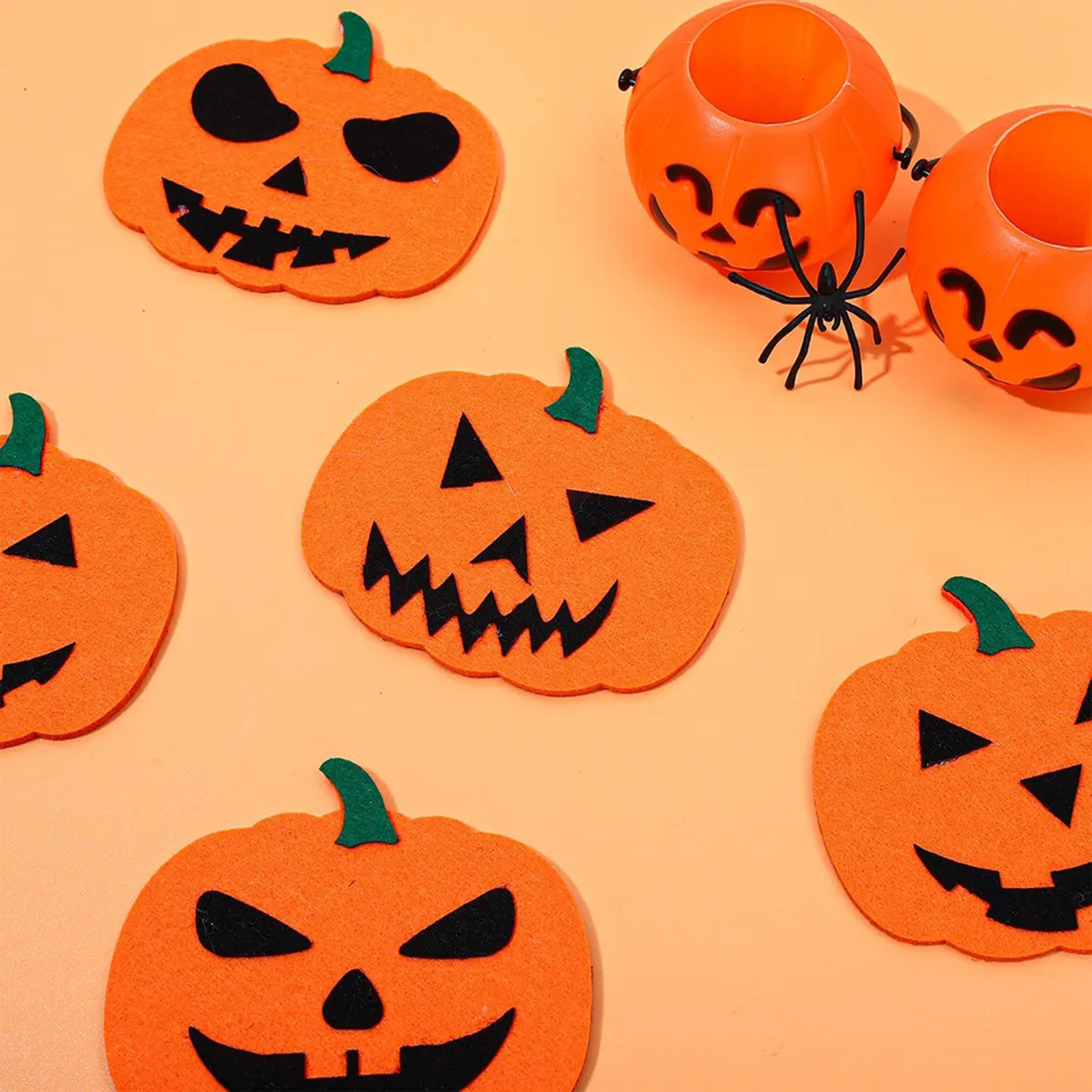 5PCS Felt Pumpkin Coaster 2