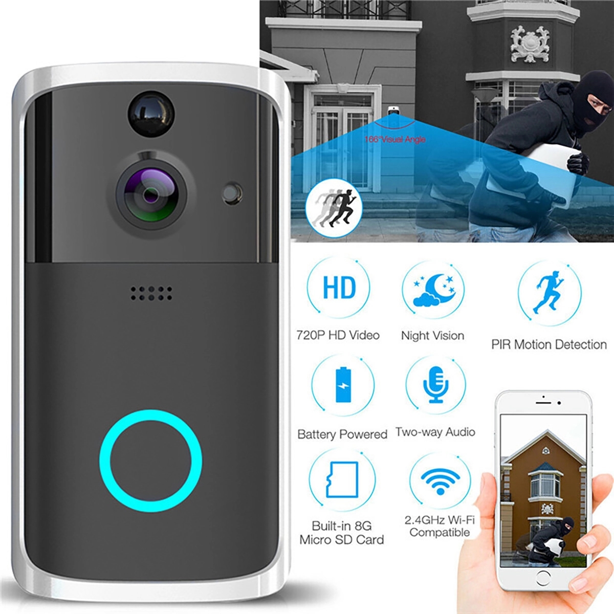 Doorbell 1080p HD video 3