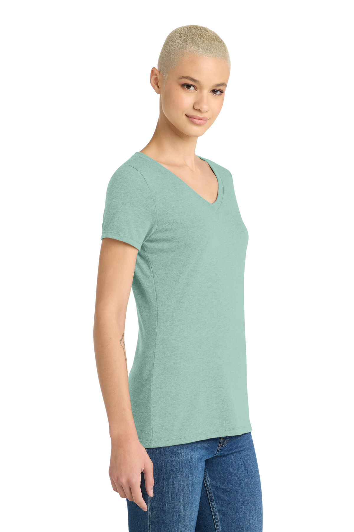 District Women's Perfect Tri V-Neck Tee. DM1350L 92