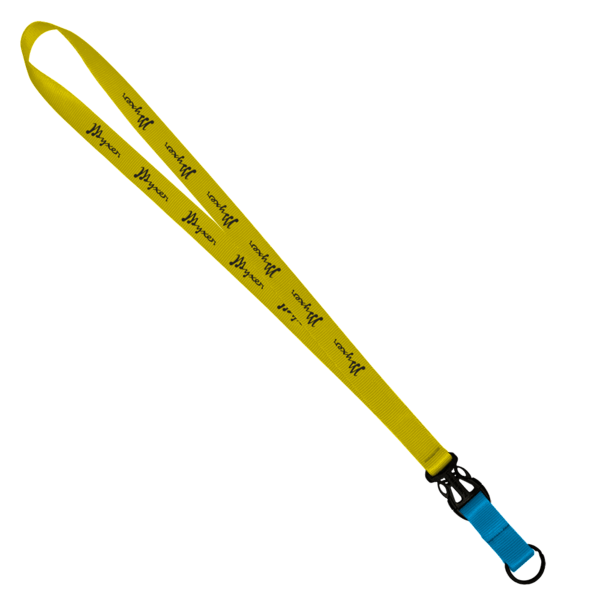3/4" Multi color (Top and bottom) Nylon Lanyard with Plastic Slide Buckle R 131