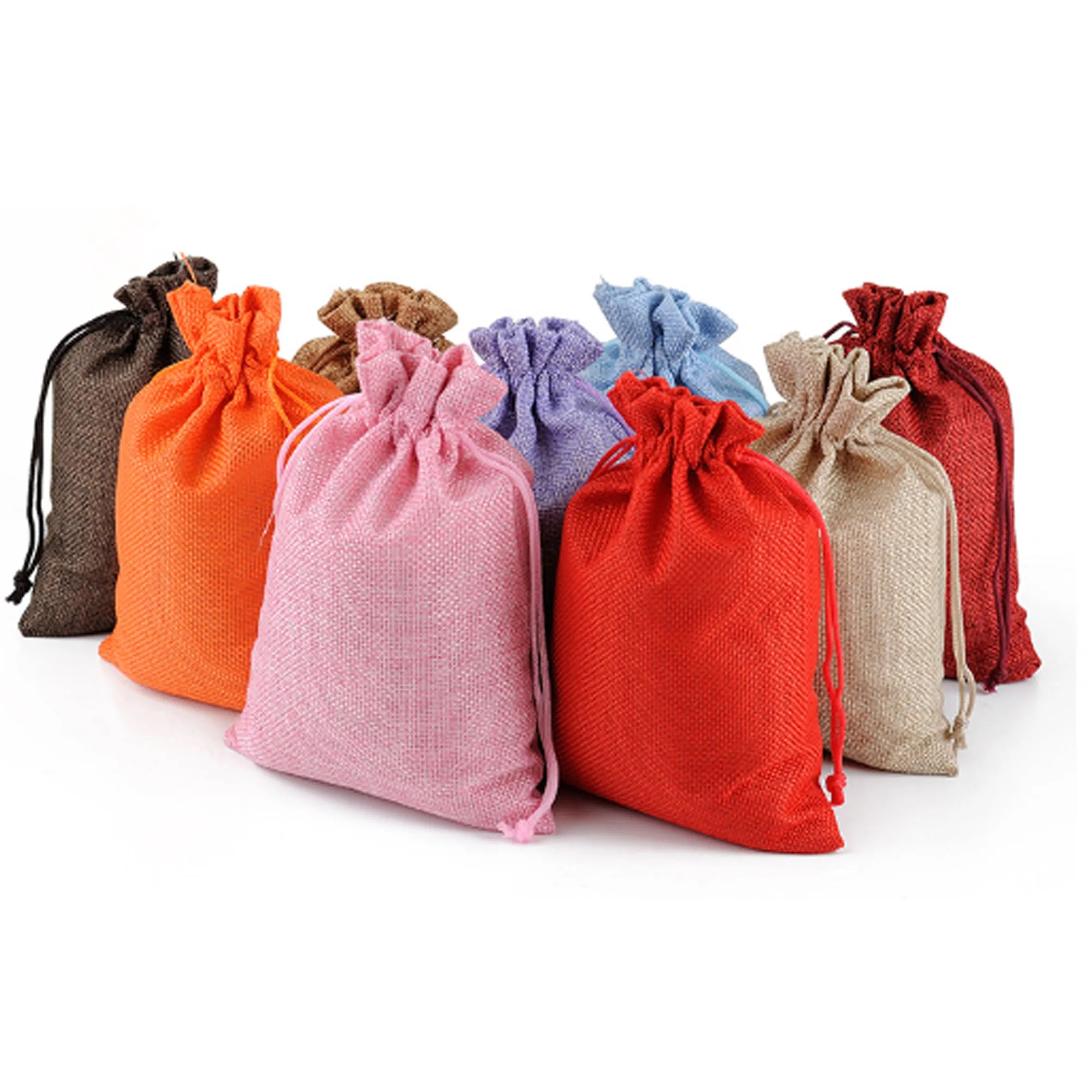 Medium Natural Burlap Pouches Jute Drawstring Bags 5" X 7" 1