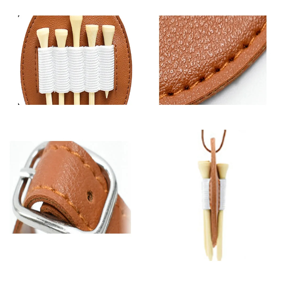 4pcs Portable Leather Waterproof Golf Tee Pouch Bag 1