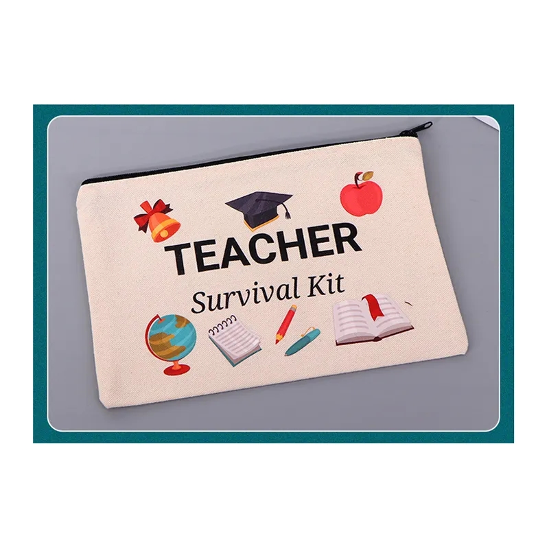 Canvas Zippered Pencil Case 2