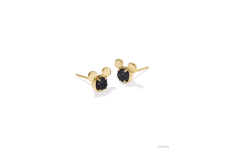 Kendra Scott Disney Gold Mickey Mouse Stud Earrings in Black Drusy 2