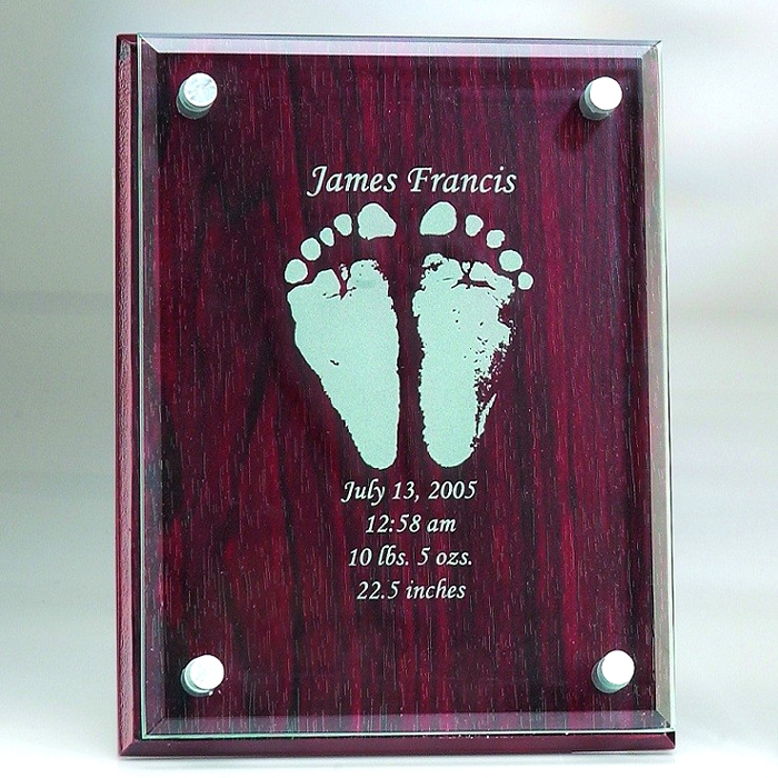 RosewoodPlaque w/ Glass 8" x 6" x 1" 1