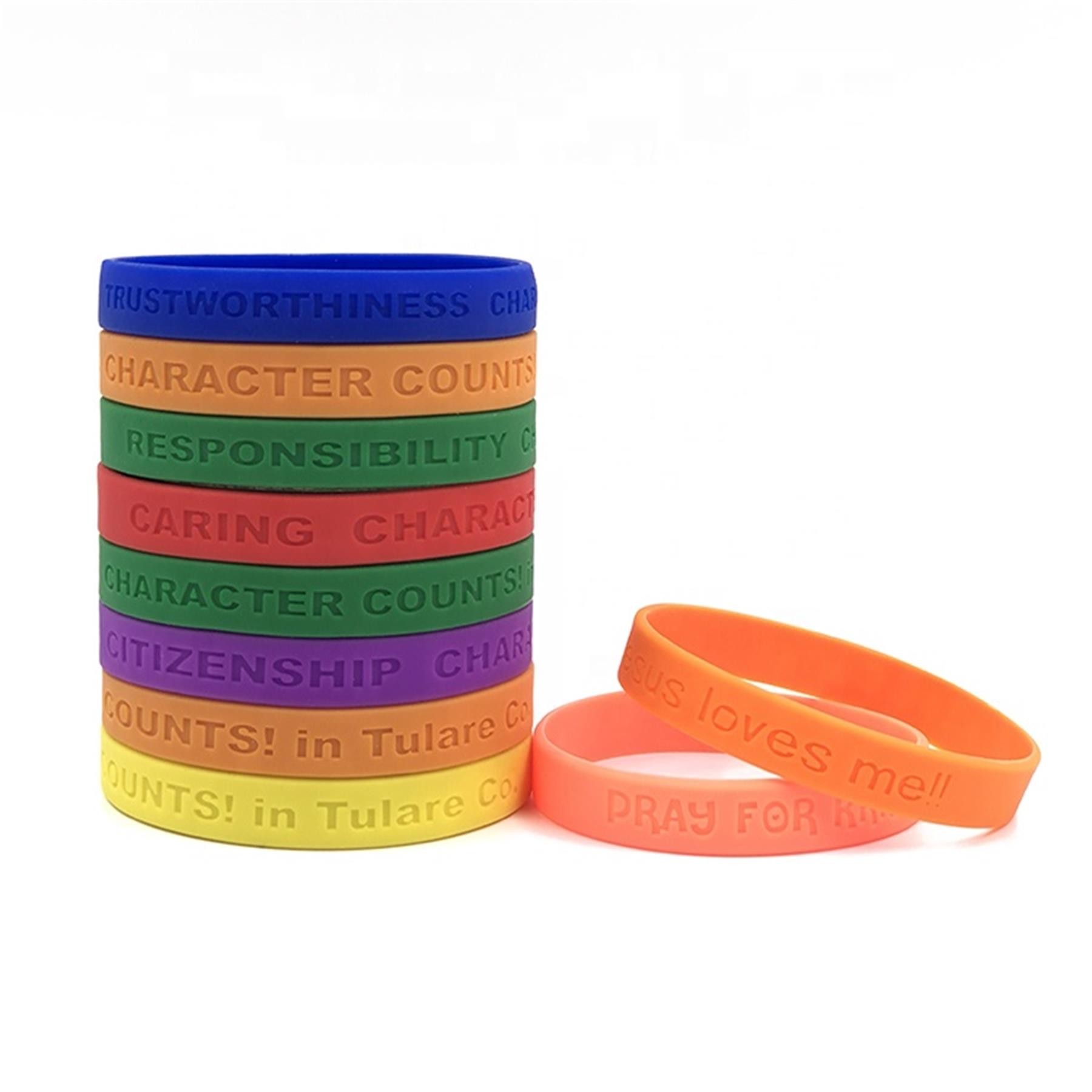 Custom Embossed Silicone Wristbands 3