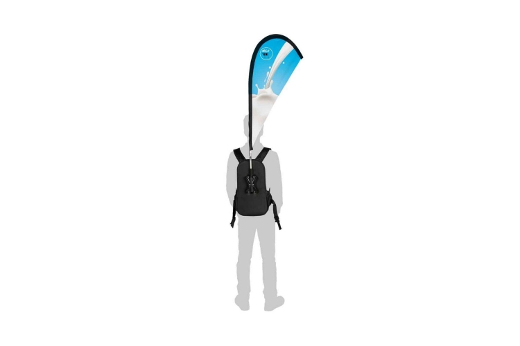 Backpack Mounted 20"x41" Double-Sided Teardrop Flag 2