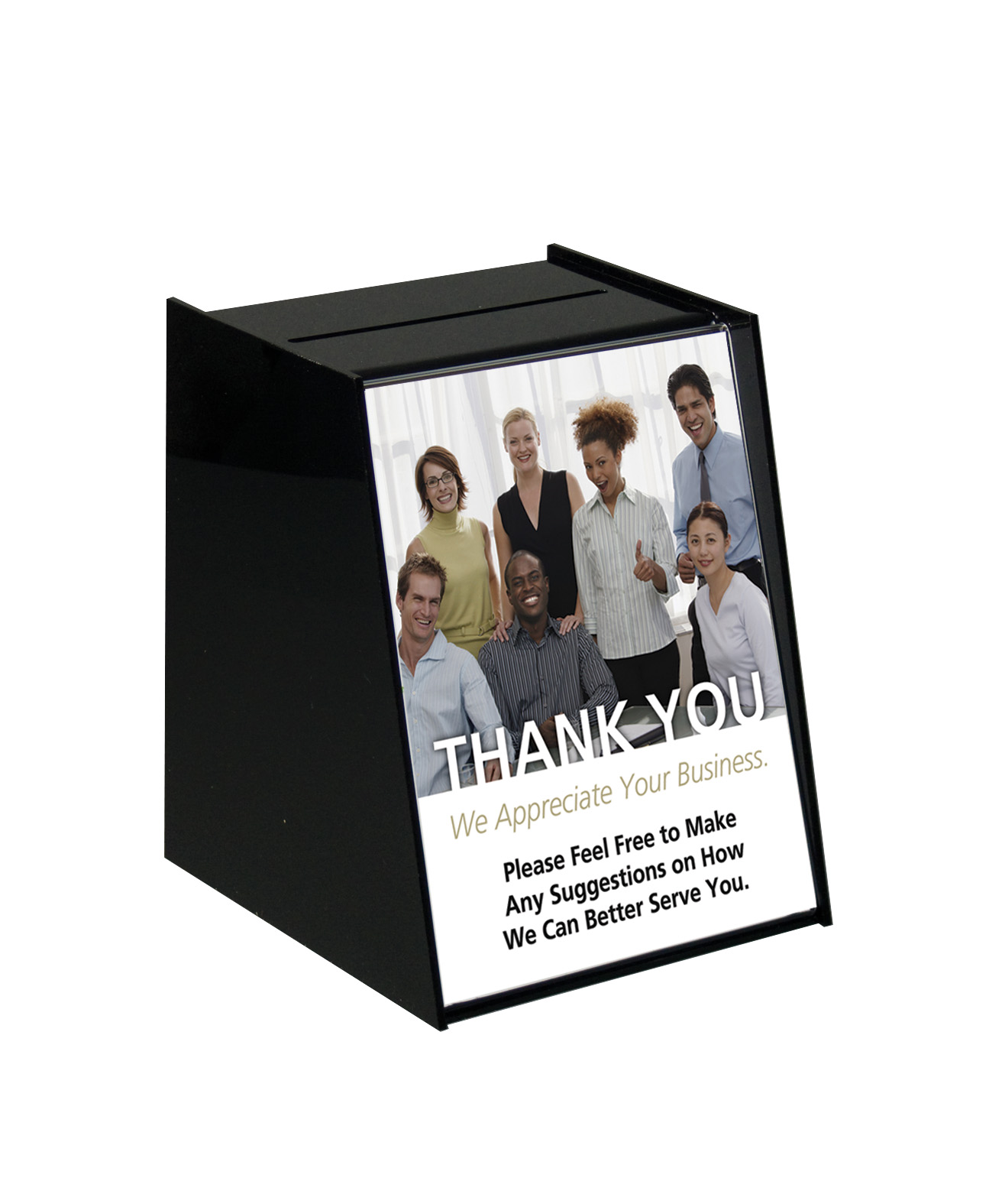 Black Acrylic Registration Box with 8 5"w x 11"h Sign Area