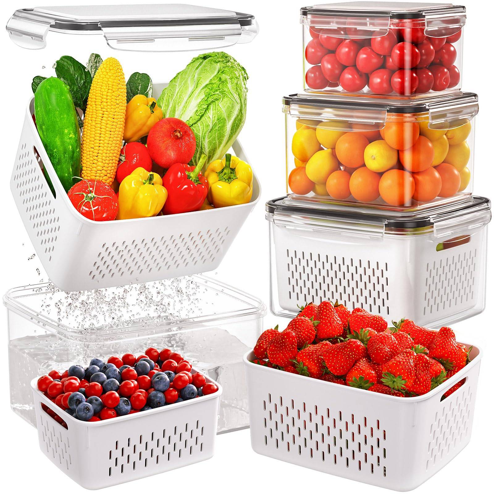 Portable Double-Layer Picnic Basket with Drain—Fridge Safe 2